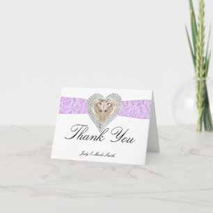 Carte de remerciements de dentelle violette Unicor