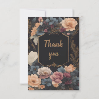 Carte de remerciements de deuil funéraire Floral B
