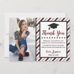 Carte de remerciements de diplôme avec photo  Maro