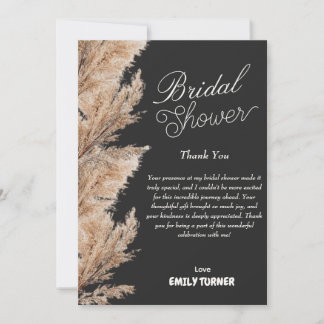 Carte de remerciements de douche nuptiale minimali