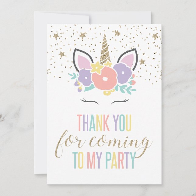 Carte de remerciements de fête d'anniversaire à Un (Devant)