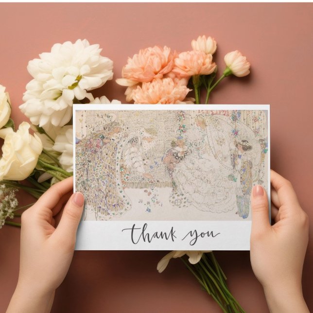 Carte de remerciements de Fête des mariées Art nou (Créateur téléchargé)