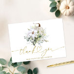 Carte de remerciements de Fête des mariées d'autom<br><div class="desc">Délicate aquarelle verdure sur le thème de chute nuptiale invités carte de remerciements. Facile à personnaliser avec vos détails. Contactez-moi par conversation si vous avez des questions sur l'oeuvre ou avez besoin d'une personnalisation. VEUILLEZ NOTER : Pour obtenir de l'aide sur les commandes, l'expédition, l'information sur les produits, etc., contactez...</div>