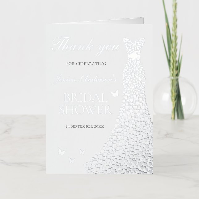 Carte de remerciements de Fête des mariées de robe (Recto)