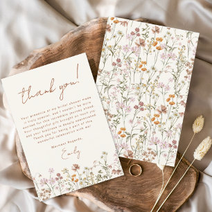Carte de remerciements de Fête des mariées fleur s