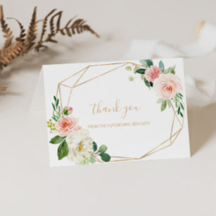 Carte de remerciements de Fête des mariées florale
