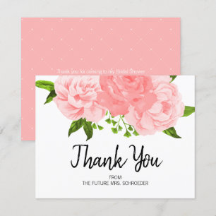 Carte de remerciements de Fête des mariées florale