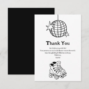 Carte de remerciements de Fête des mariées Retro D