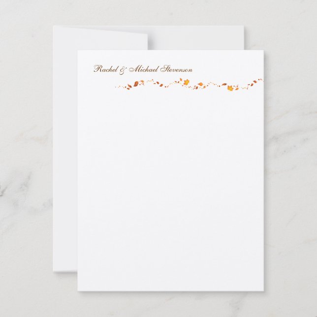 Carte de remerciements de feuillage d'automne (Devant)