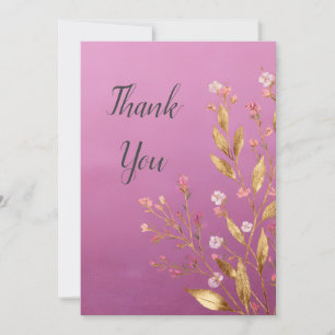 Carte de remerciements de finition Floral Rose & O