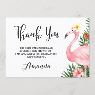 Carte de remerciements de Flamant rose de