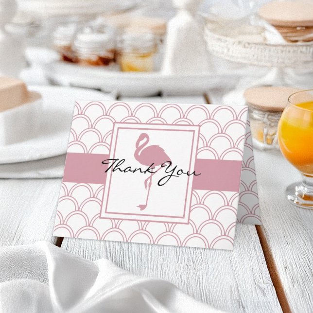 Carte de remerciements de Flamant rose rose rosé A (Créateur téléchargé)