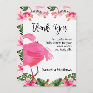 Carte de remerciements de Flamant rose tropical