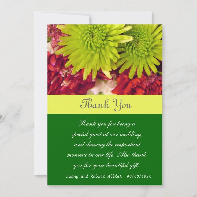 carte de remerciements de fleurs chrysanthème (Devant)