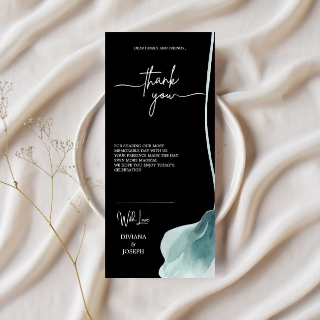 carte de remerciements de fleurs d'aquarelle minim (Créateur téléchargé)