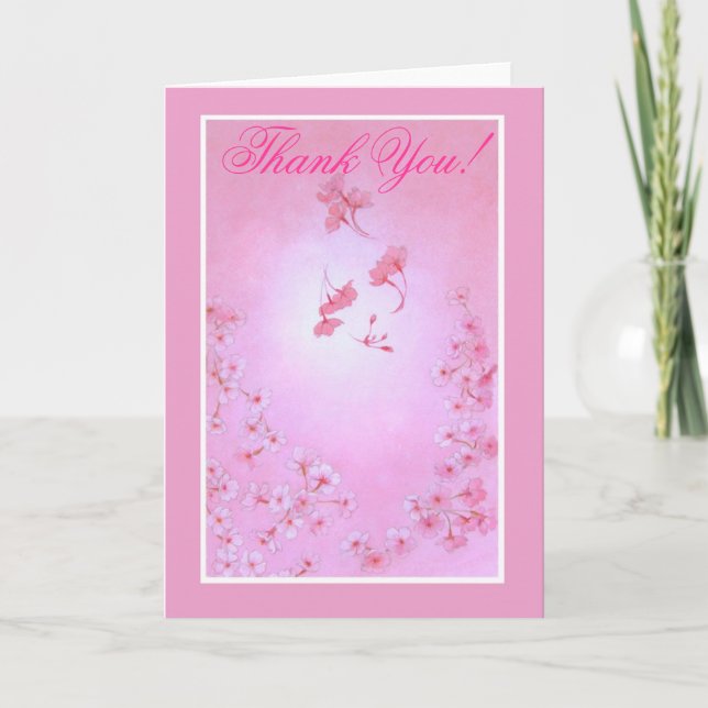 Carte de remerciements de fleurs de cerisier (Devant)