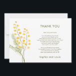 Carte de remerciements de fleurs de Mimosa<br><div class="desc">Mimosa aquarelle fleurs jaunes Carte de remerciements mariage.</div>