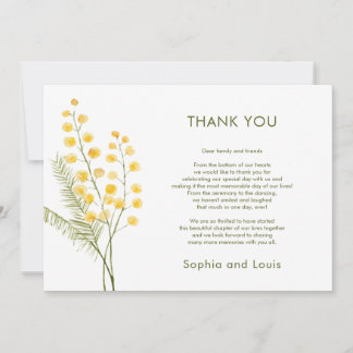 Carte de remerciements de fleurs de Mimosa