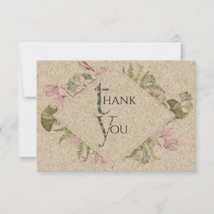 Carte de remerciements de fleurs pressées