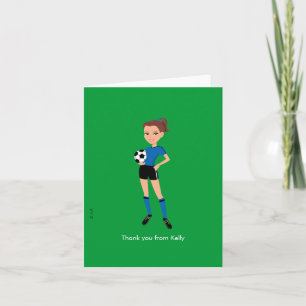 Carte de remerciements de football féminin illustr