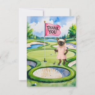Carte de remerciements de golf avec amoureux des c