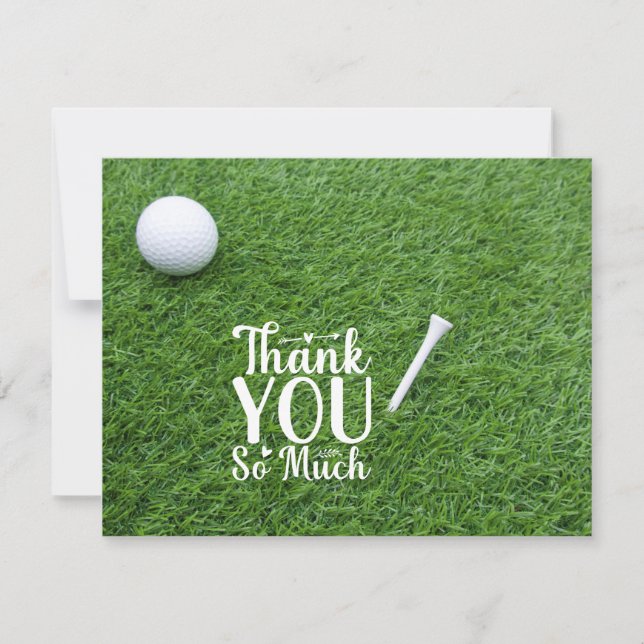 Carte de remerciements de golf avec balle de golf  (Devant)