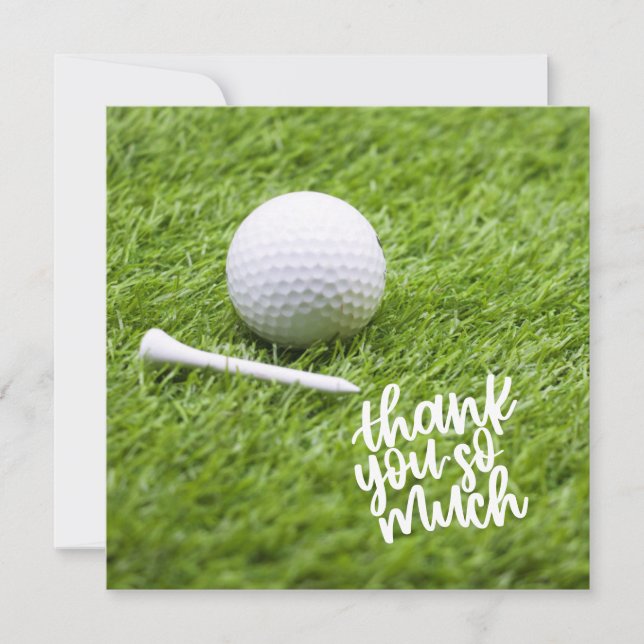 Carte de remerciements de golf avec balle de golf  (Devant)