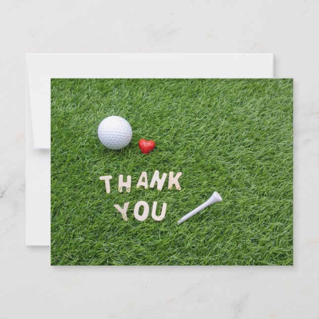 Carte de remerciements de golf avec balle de golf  (Devant)