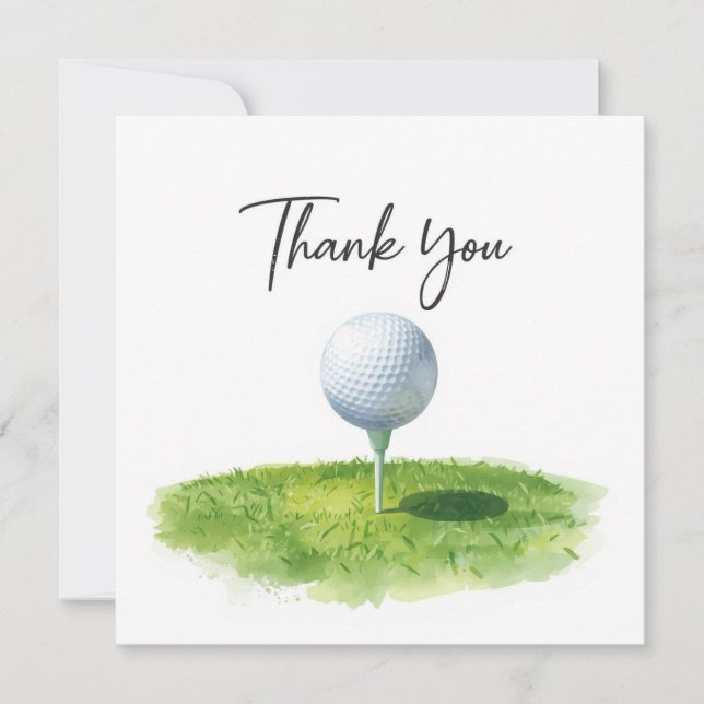 Carte de remerciements de golf avec balle de golf  (Devant)