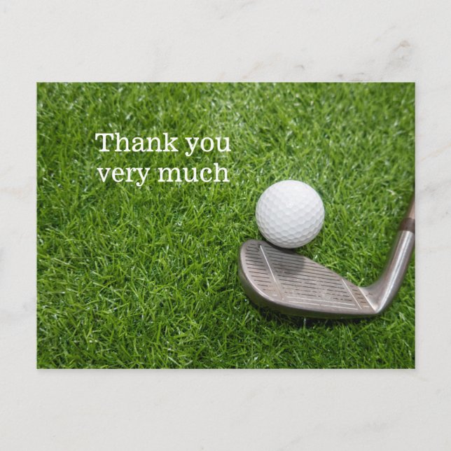 Carte de remerciements de golf avec balle de golf  (Devant)