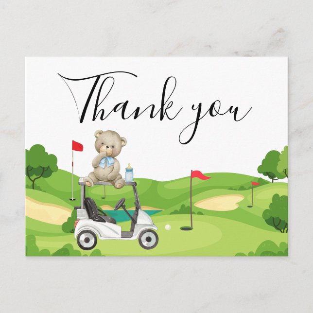 Carte de remerciements de golf enfants bébé garçon (Devant)