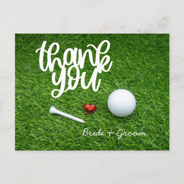 Carte de remerciements de golf pour mariage golfeu (Devant)