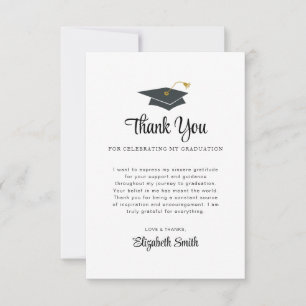 carte de remerciements de graduation casquette noi