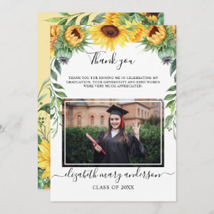 Carte de remerciements de graduation de l'aquarell