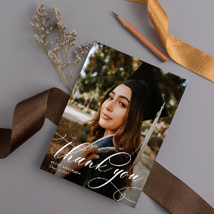 carte de remerciements de graduation de script élé