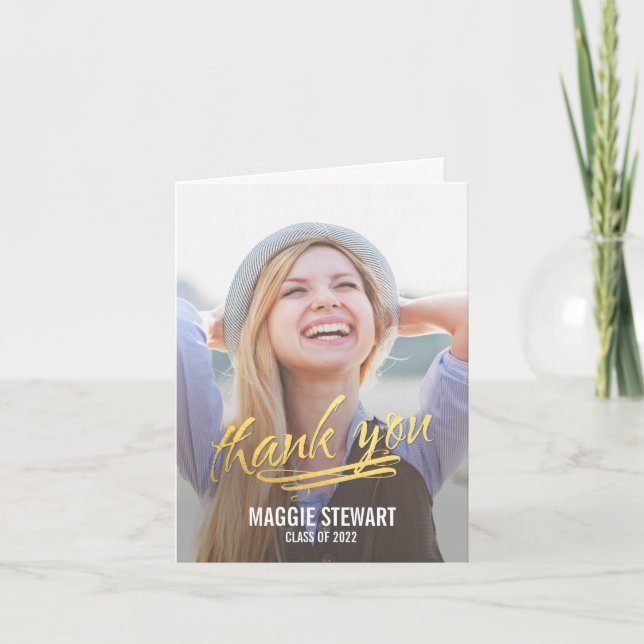 Carte de remerciements de graduation du moment de  (Devant)