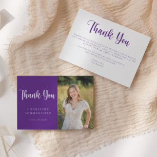 Carte de remerciements de graduation moderne viole