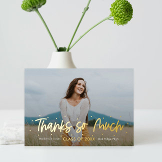 Carte de remerciements de graduation positive d'Ou