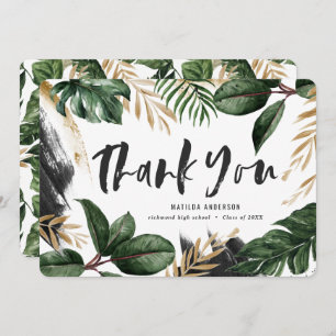Carte de remerciements de graduation tropicale pei
