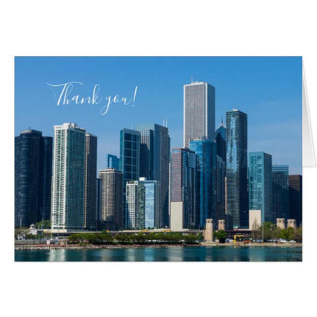 Carte de remerciements de gratte-ciel de Chicago (Devant Horizontal)