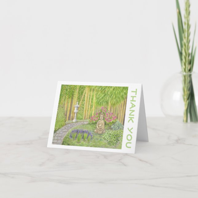 Carte de remerciements de jardin de Bouddha (Devant)