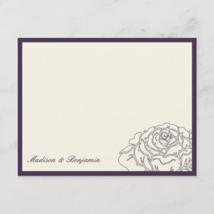 Carte de remerciements de jardin Rose - violet