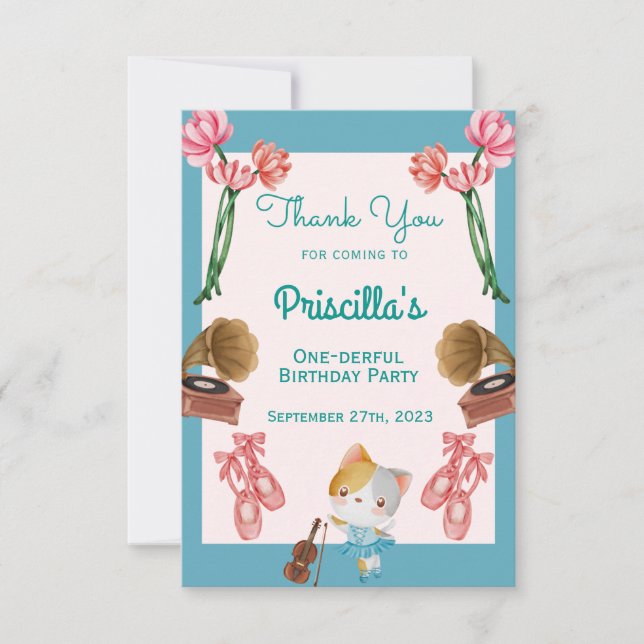 Carte de remerciements de la fête Anniversaire de  (Devant)