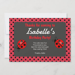 Carte de remerciements de la fête d'anniversaire d