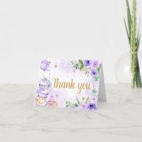 Carte de remerciements de la fête du thé à la flor
