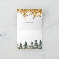 Carte de remerciements de la forêt d'hiver du floc