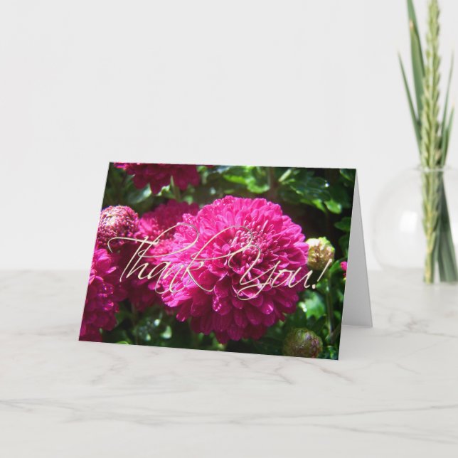 Carte de remerciements de la maman pourpre humide (Devant)