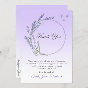 Carte de remerciements de la mémoire de la sympath