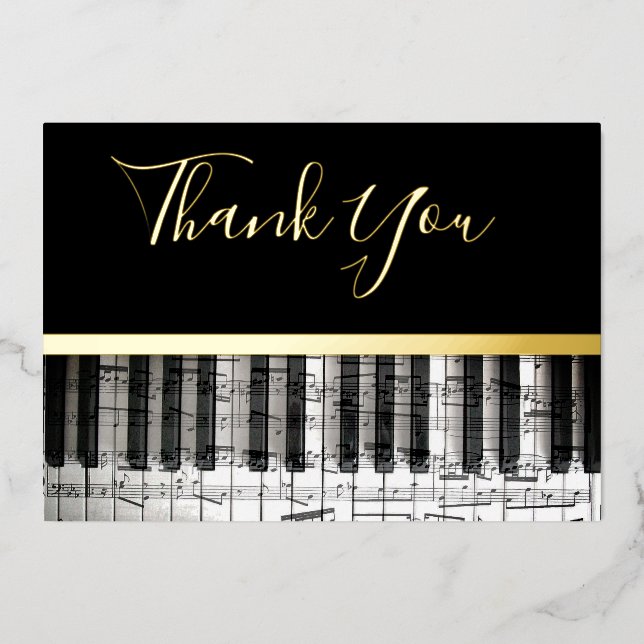 carte de remerciements de la musique en papier (Recto)