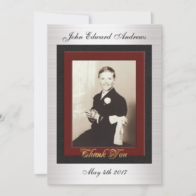 Carte de remerciements de la première communion (Devant)